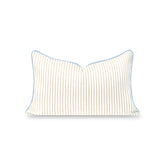 Hofdeco Premium front view of lumbar cover showing coastal tan stripes and clean finish