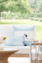 Hofdeco Premium solid baby blue reverse demonstrating versatile styling and calm palette