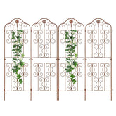 hogardeck front view trellis panel showing decorative bronze finish and sturdy frame benefit adds elegance