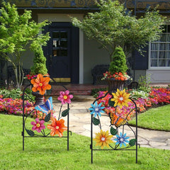 hogardeck stakes inserted into a planter adding instant color and curb appeal