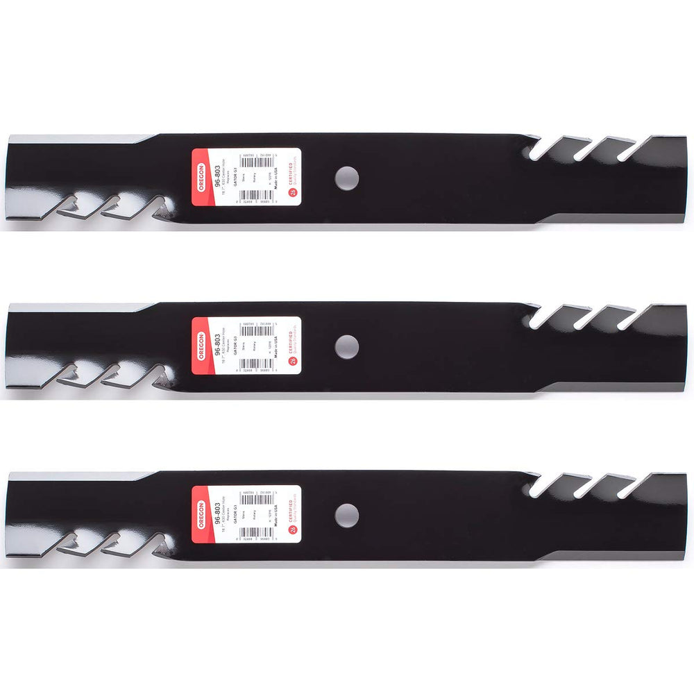 Hoiyen Oregon G3 Gator Blades front view showing three blades for clean mulching