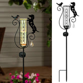 Hokfirm dachshund stake front view showing decorative garden charm and measured rainfall