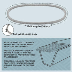 Holdly belt laid flat revealing full 5/8" x 176" length for accurate fit