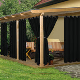 HolidayIdeas front packaging showing six black curtain panels and brand