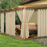 HolidayIdeas front view of eight cream panels showing full coverage and curb appeal