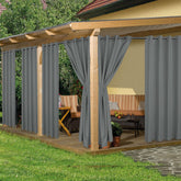 HolidayIdeas front view of six grey panels showing full coverage and curb appeal