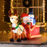 HOMCOM front view lit sleigh showing festive curb appeal and quick setup