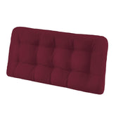 HOMELYSIAN front view of burgundy bench cushion showing tailored finish and comfort
