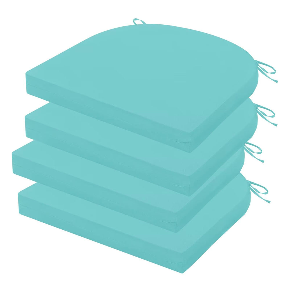 HOMELYSIAN front view of teal cushion set showing neat stacking and vibrant color for quick styling