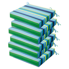 HOMELYSIAN front view of six folded cushions showing striped pattern and compact packaging benefiting easy storage