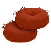 HOMELYSIAN front view of brick red round cushions showing color and shape for updated seating