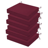 HOMELYSIAN front view of six dark-red outdoor cushions showing bold color and matching set benefit