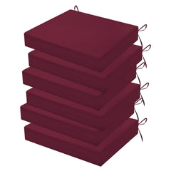 HOMELYSIAN front view of six dark-red outdoor cushions showing bold color and matching set benefit