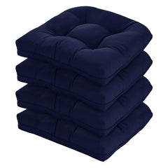 HOMELYSIAN front view navy cushions showing neat square profile and polished look