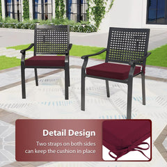 HOMELYSIAN tied straps securing cushion to chair for non-slip seating benefit