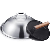 homenote domed melting cover front view showing durable stainless steel and faster melting