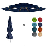 HOMSHADE umbrella front open showing full canopy and immediate cooling benefit