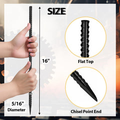 Homwin close-up of sharp pointed tip for easy ground penetration