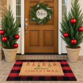Homydecor coco coir welcome mat front view shows durable natural fibers