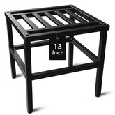 Hongsane front view of black metal plant stand showing sturdy silhouette and display benefit