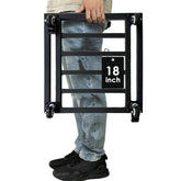 Hongsane front view of 18 inch plant caddy showing sturdy frame and tray benefit mobility