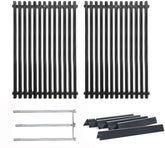 Hongso replacement kit front view showing grates bars burners for Weber, clear fit guidance