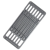 Hongso front view of adjustable cast iron grate showing expandable length and durable build