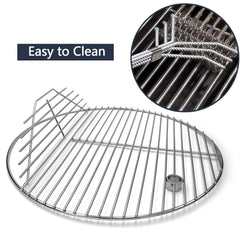 Hongso grate installed in Akorn-style kamado showing correct fit and stability