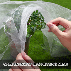 Hoolerry netting draped over raised bed shielding seedlings