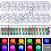 Hortsun front packaging showing 16-piece waterproof LED set and remotes for ready use
