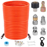 HOSEING 150FT hose front view showing durable braid and length for deep reach