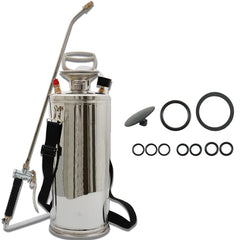 HOSTIC front view stainless steel sprayer showing durable tank and handle for longevity