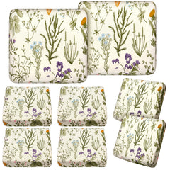 Hosuly front view eight piece set showing matching floral covers and cohesive look