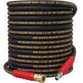 Hourleey 50FT hose front packaging showing durable build and length benefit