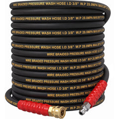 Hourleey 50FT hose front packaging showing durable build and length benefit