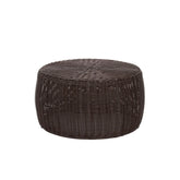 Household Essentials front view of brown resin stool showing compact design and style