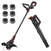 Houselife combo front angle showing trimmer and blower, highlighting compact storage benefit