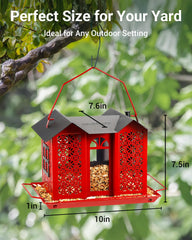 HouseSapp feeder hanging in garden attracting birds and enhancing yard enjoyment benefit