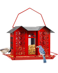 HouseSapp red feeder front view showing bright color and durable build benefiting visibility