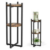 Housolution front view showing compact three-tier stand and neat storage