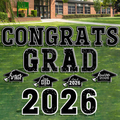 HOVACY front view of 20-piece Class of 2026 yard sign kit showing clean packaging and benefit