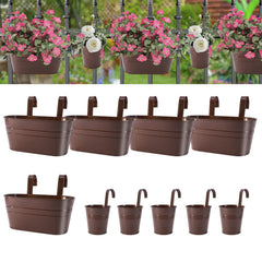 HowRU front view of bronze hanging pots showing stylish garden display