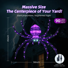 HOYECHI detail of purple LED lights across spider body for bright visibility