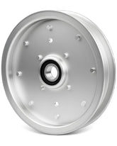 HQPASFY front view of deck idler pulley showing mounting hub benefit: easy fit
