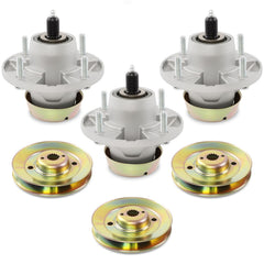 HQPASFY front view of three spindle assemblies showing complete kit and fit