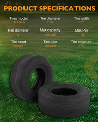 HQPASFY tire mounted on a mower illustrating fit and stable operation