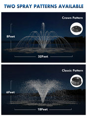 HQUA floating fountain in pond showing wide-area aeration and visual appeal