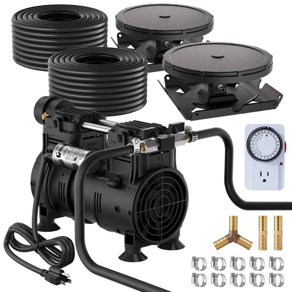 HQUA compressor front view showing solid build and quiet operation benefit