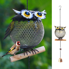 HSHD owl feeder front view showing decorative shape and easy fill