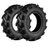 Hsupawa front view of two 4.80/4.00-8 tires showing tread and profile, ready to replace worn tires